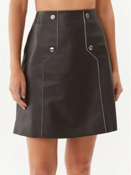 Usnjeno krilo Boss črna