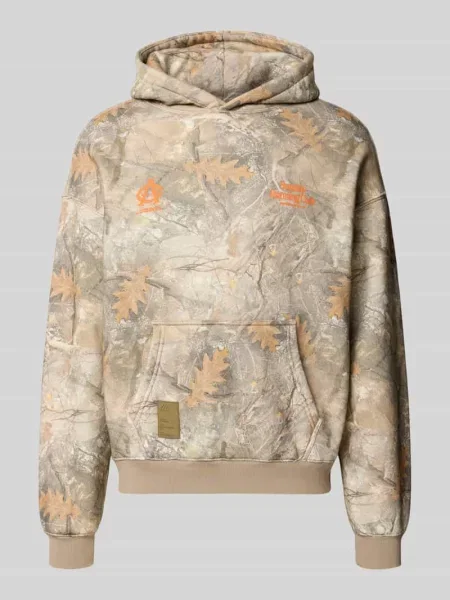 Bluza z kapturem z nadrukiem z logo i nadrukiem z motywem Another Cotton Lab beżowa