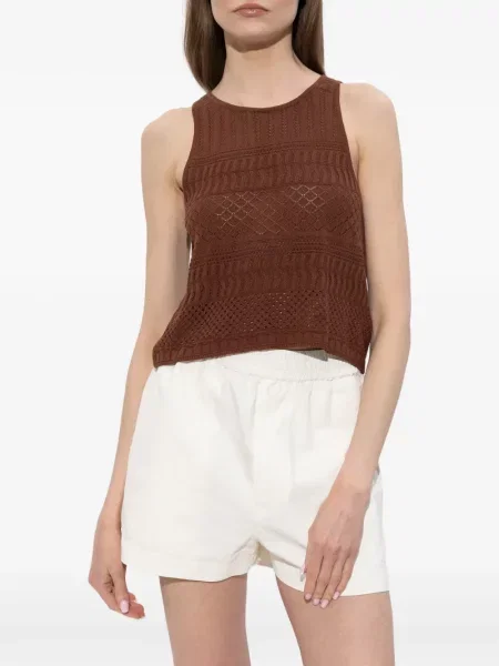 Pleteni top Akep bez rukava smeđa