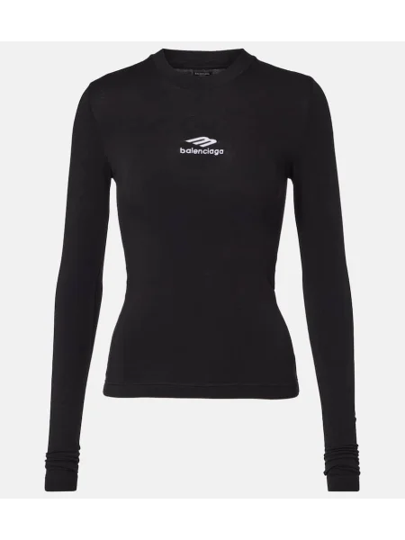 Top Balenciaga din jerseu negru