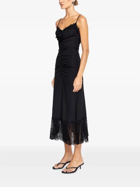 Rochie midi Nissa din dantelă negru