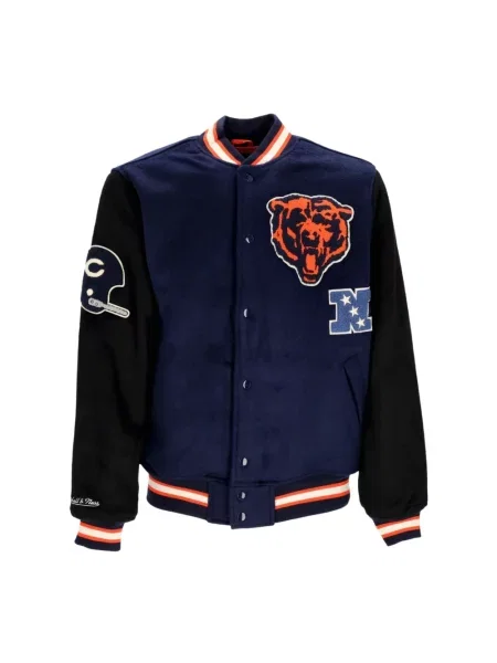 Kurtka Mitchell & Ness wełniana niebieska