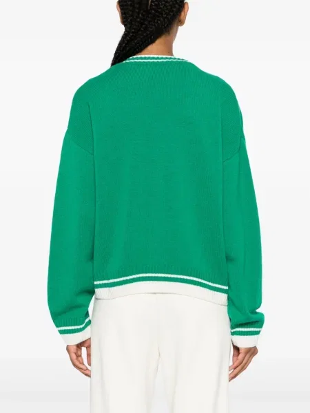 Cardigan Msgm cu dungi tricotate verde