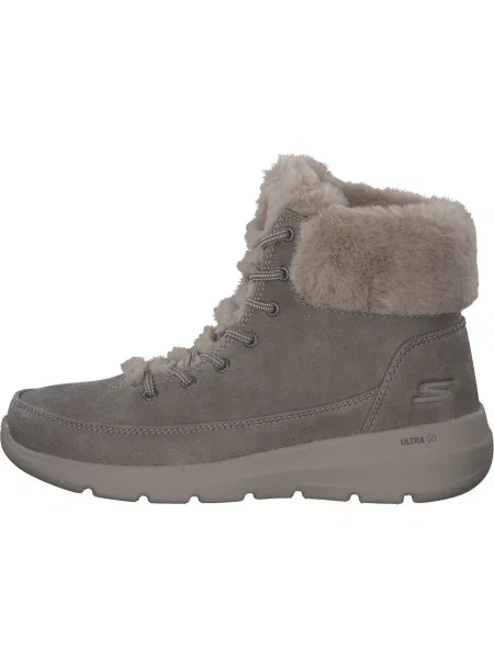 SKECHERS Šnurovacie členkové čižmy Glacial Ultra tmavošedá