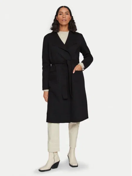 VILA Palton de primăvară-toamnă negru