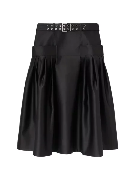 Cu centură fustă midi Ganni negru