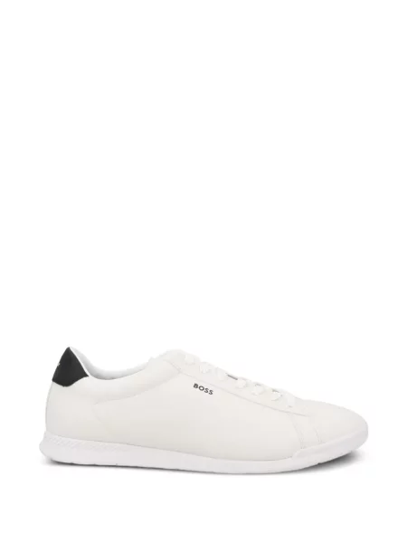 Sneakerși Boss cu șireturi cu imagine din dantelă alb