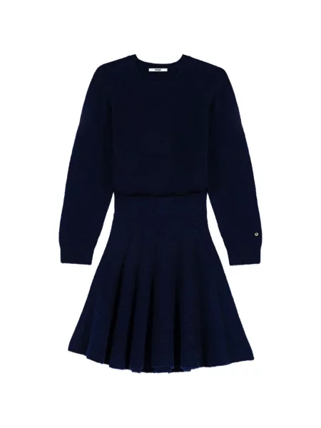 Lung rochie mini Maje tricotate albastru