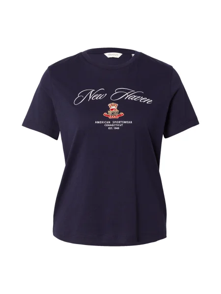 GANT Tricou albastru noapte / roșu alb