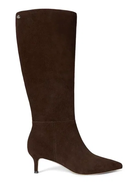 Semišové čižmy Lauren Ralph Lauren Mckay Tl Hl hnedá