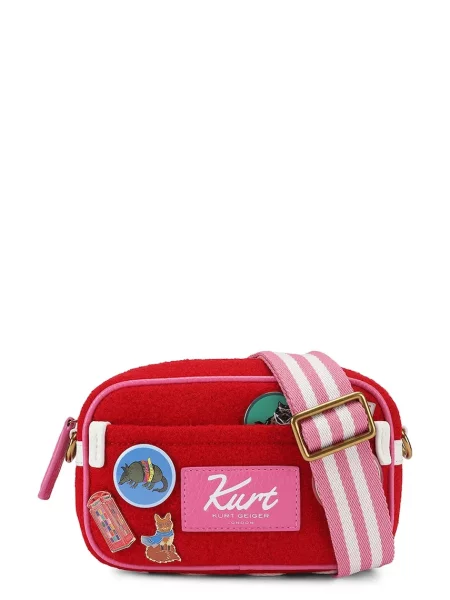 Kurt Geiger London crossbody kabelka dámska vlnená Southbank červená