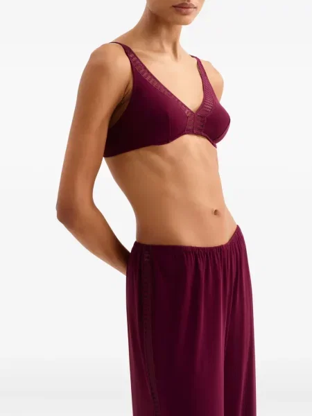 Sutien Eres cu dungi din dantelă violet