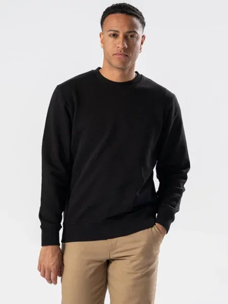 TEESHOPPEN Pulover Sweatshirt Crewneck negru