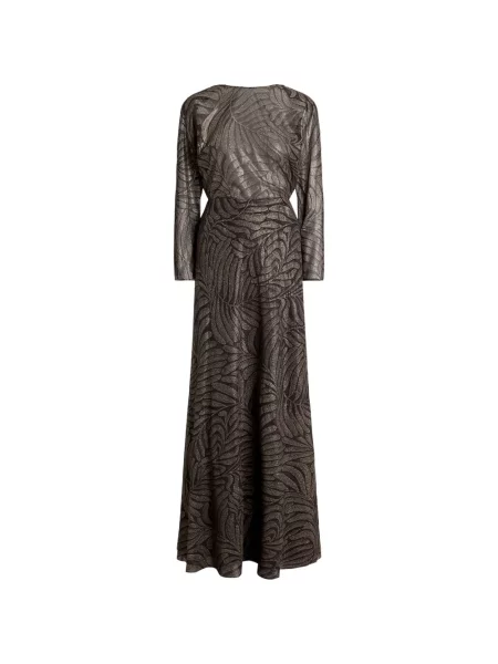 Rochie maxi Ralph Lauren Collection cu decolteu în V maro