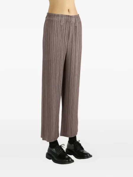 Pantaloni Pleats Please Issey Miyake plisate maro