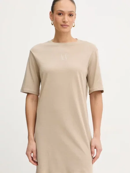 Armani Exchange sukienka beżowa