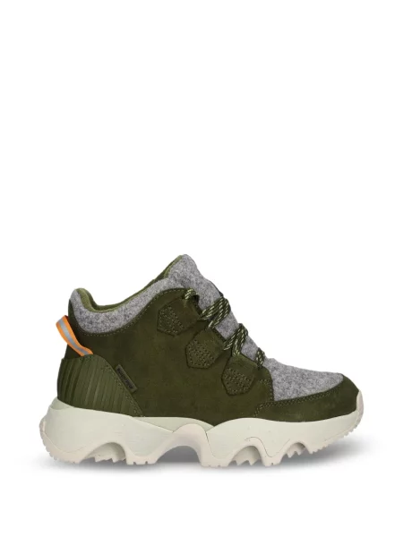 Botine Sorel cu șireturi din dantelă verde
