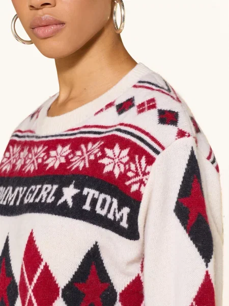 Tommy Jeans Sweter weiss czarny