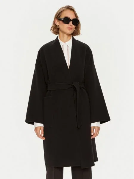 Weekend Max Mara Palton de lână negru