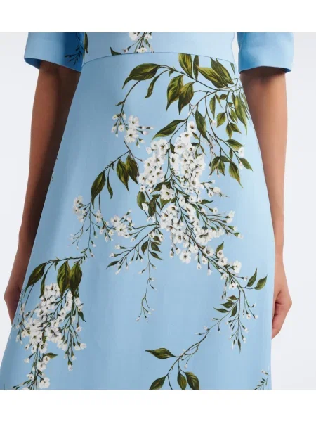 Rochie maxi Monique Lhuillier cu model floral albastru
