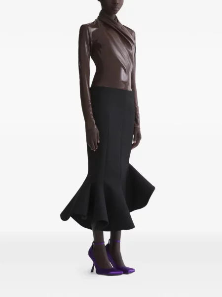 Top Mugler drapat maro
