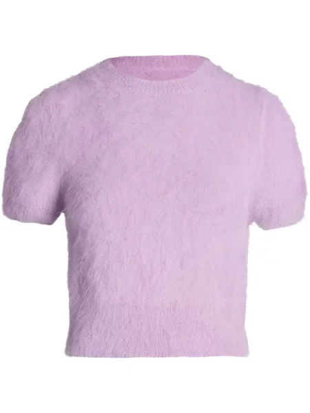 Dzianinowy krótki top Maison Margiela fioletowy