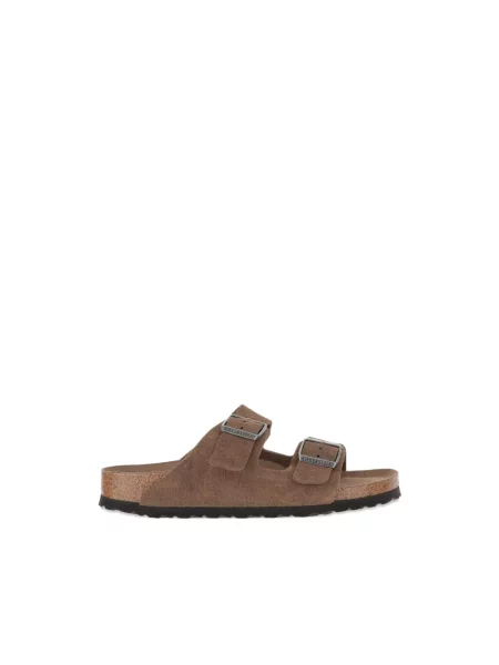 Klapki Birkenstock skórzane brązowe