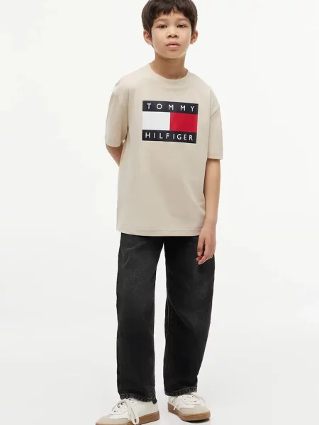 Tommy Hilfiger тениска за деца от бежово