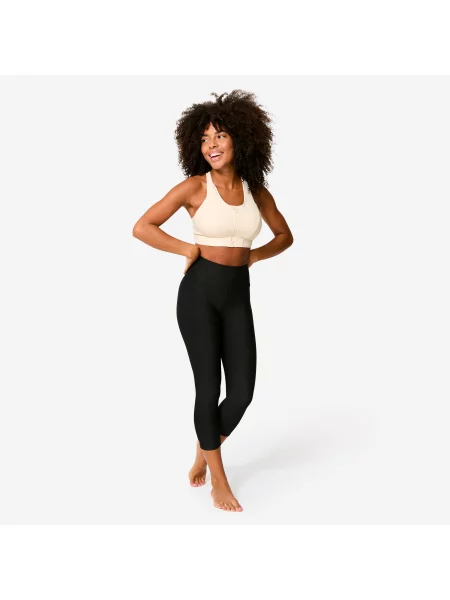 Stanik sportowy Decathlon zip beżowy