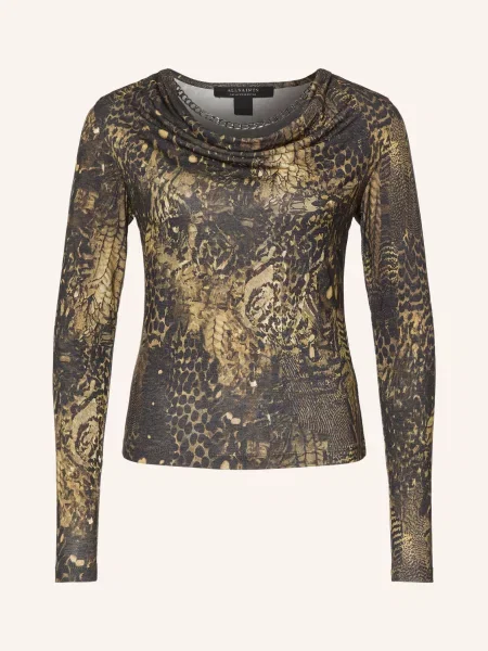 Allsaints Tričko S Dlouhým Rukávem Hallie khaki