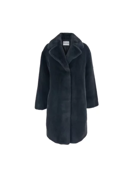 STAND STUDIO Płaszcze Kobieta M Sztuczne futro Faux Fur Coat szary