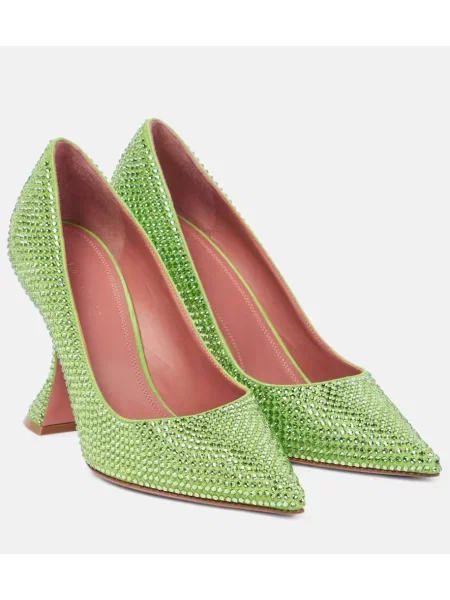 Usnjene salonarji Amina Muaddi zelena