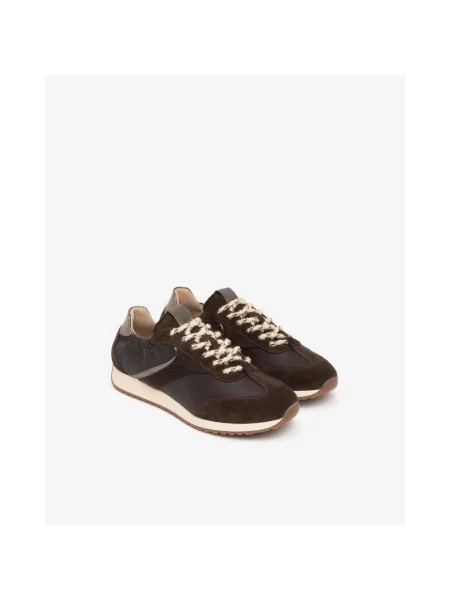 Sneakersy Nerogiardini sznurowane skórzane brązowe