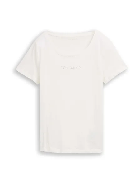 TOM TAILOR Tricou argintiu / murdar alb