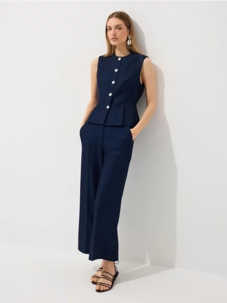Mohito Culotte kelnės plieno mėlyna