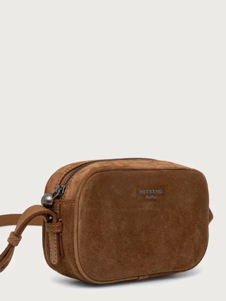 Weekend MaxMara Geantă poștaș Wkastruzzo | piele întoarsă maro