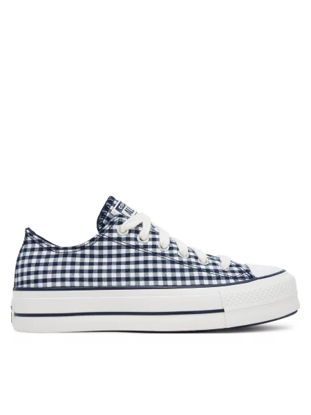Кеди Converse Chuck Taylor All Star Lift Platform Gingham cиній