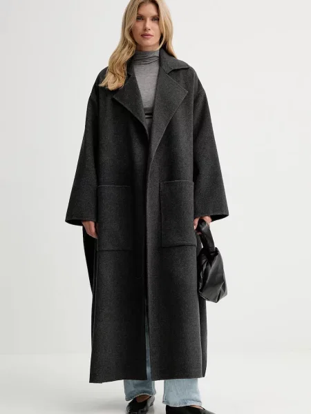 Пальто з додаванням вовни Nanushka сірий