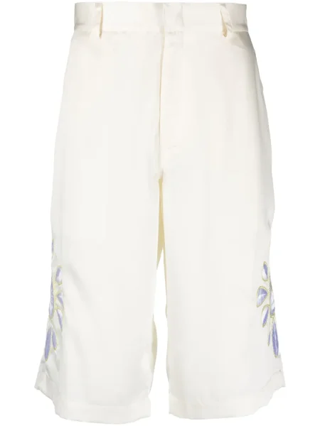 Pantaloni scurți Bluemarble cu broderie din satin
