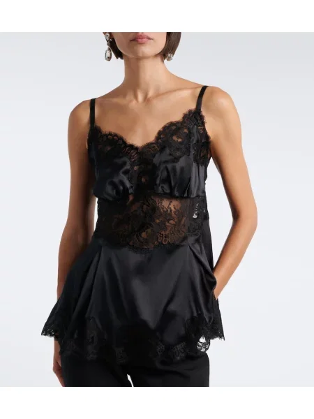 Salopetă scurtă Dolce&gabbana de mătase negru