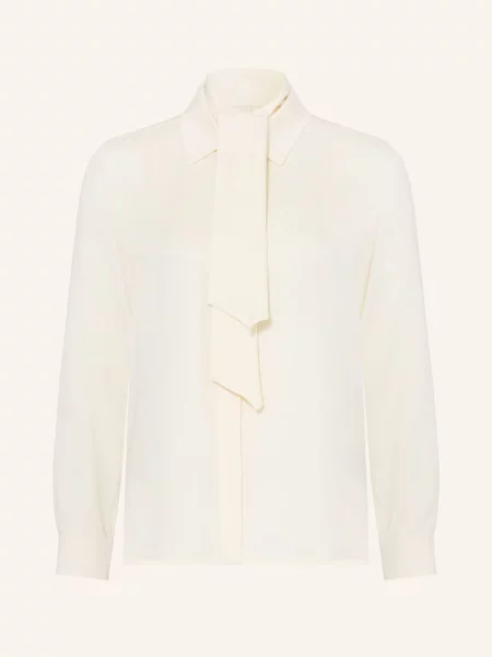 Max Mara Bluzka Colmo Z Jedwabiu Z Odpinanym Kołnierzykiem beige beżowa