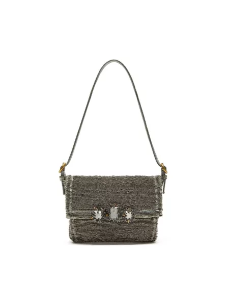 Mała torebka Maliparmi z koralikami zielona