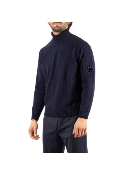 Sweter z golfem C.p. Company niebieski