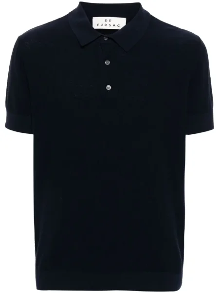 Tricou polo Fursac din cașmir albastru
