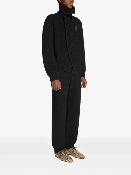 Pantaloni Dries Van Noten de lână negru