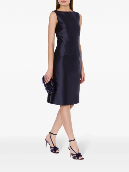 Rochie Alberta Ferretti din satin de costum albastru