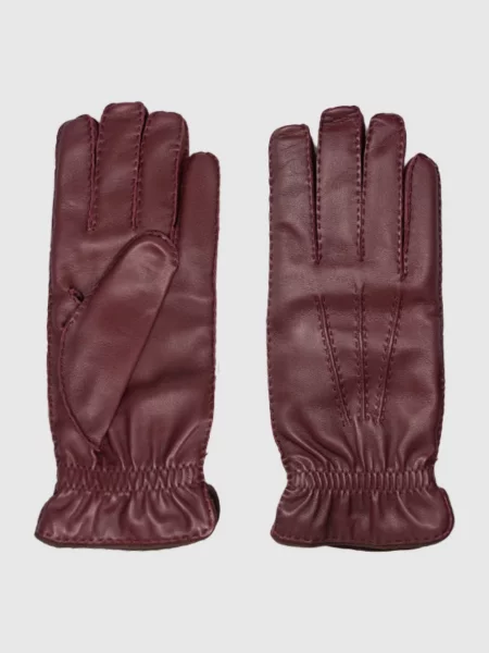 Кожаные перчатки Brunello Cucinelli бордовые