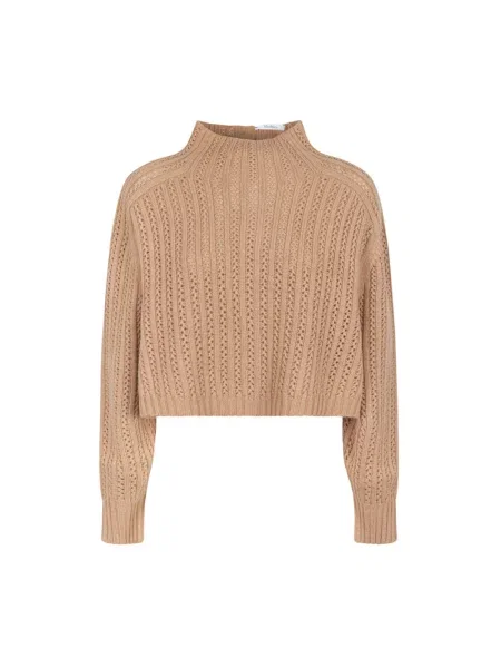 Golf Max Mara z kaszmiru beżowy