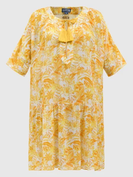 Платье Vilebrequin в цветочек с принтом белое