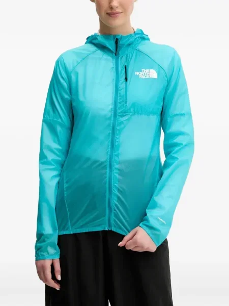 Geacă The North Face cu glugă albastru